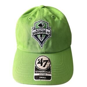 NWT Seattle Sounders FC Lime Green Fitted Small Cap